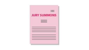 Pink paper with 'jury summons' header